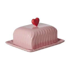 Rice Butterdose Keramik Red Heart Pink Hot