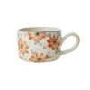 Rice Cappuccino-Tasse Keramik handbemalt Flowers Orange 200 ml New