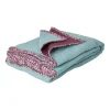 Rice Decke Crinkle Baumwolle Flower Edge in Mint/Aubergine Outlet