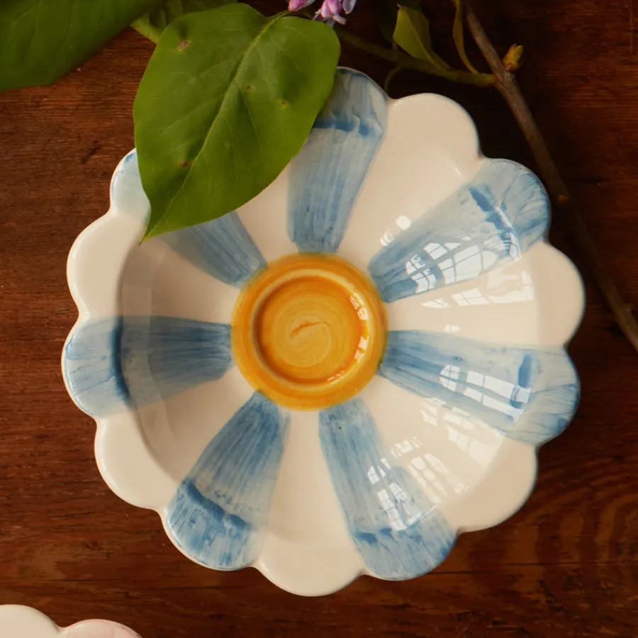 Rice Dip-Schale Keramik handbemalt Stripes Blue/Soft Green/Lavender 3er-Set Outlet