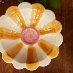 Rice Dip-Schale Keramik handbemalt Stripes Pink/Orange/Yellow 3er-Set Hot