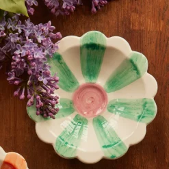 Rice Dip-Schale Keramik handbemalt Stripes Blue/Soft Green/Lavender 3er-Set Outlet