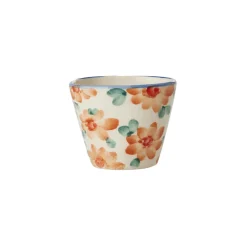 Rice Espresso-Tasse Keramik oval handbemalt Flowers Orange 70 ml Hot