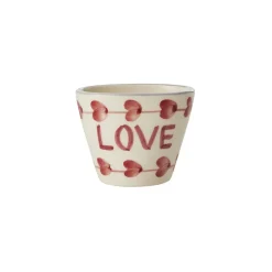Rice Espresso-Tasse Keramik oval handbemalt LOVE 70 ml Clearance