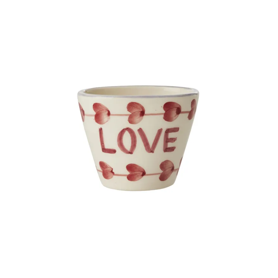 Rice Espresso-Tasse Keramik oval handbemalt LOVE 70 ml Clearance
