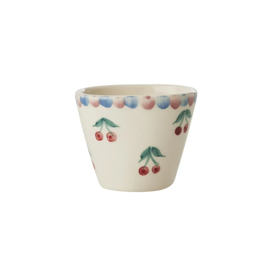 Rice Espresso-Tasse Keramik oval handbemalt Cherries 70 ml Best