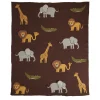 Rice Gestrickte Babydecke Chocolate Brown mit 3D Details Clearance