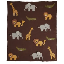 Rice Gestrickte Babydecke Chocolate Brown mit 3D Details Clearance