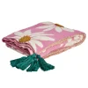 Rice Gestrickte Decke Pink bestickt & mit Tassels Fashion