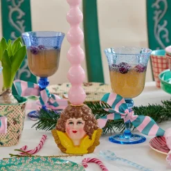 Rice Kerzenhalter Engel mit Glitzerflügeln Yellow Best