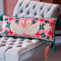 Rice Kissen gestrickt mit Schwan & Tassels Pink Online