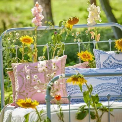 Rice Kissen White Blue bestickt 40x80 Fashion