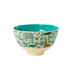 Rice Kleine Melamin Schüssel All Over Jungle Animals Two Tone Green Hot