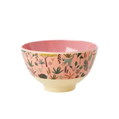 Rice Kleine Melamin Schüssel All Over Jungle Animals Two Tone Coral Outlet