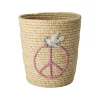 Rice Korb bestickt Peace/Taube Outlet