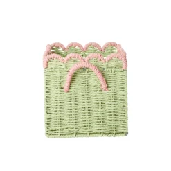 Rice Korb faltbar mit Bogenkante Green/Soft Pink S Fashion