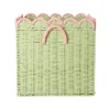 Rice Korb faltbar mit Bogenkante Green/Soft Pink L Clearance