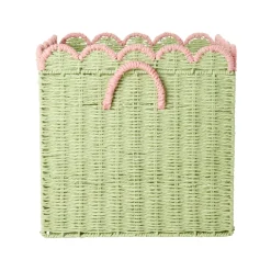 Rice Korb faltbar mit Bogenkante Green/Soft Pink L Clearance
