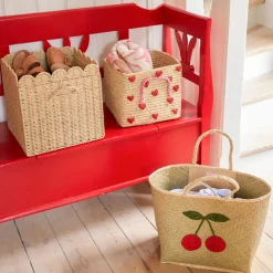 Rice Korb faltbar mit Bogenkante Green/Soft Pink L Clearance