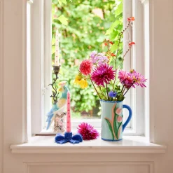 Rice Krug Keramik Mint mit Tulpen handbemalt 1,4 L Best