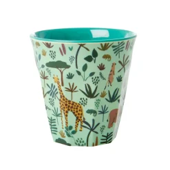 Rice Melamin Becher All Over Jungle Animals Two Tone Green Fashion
