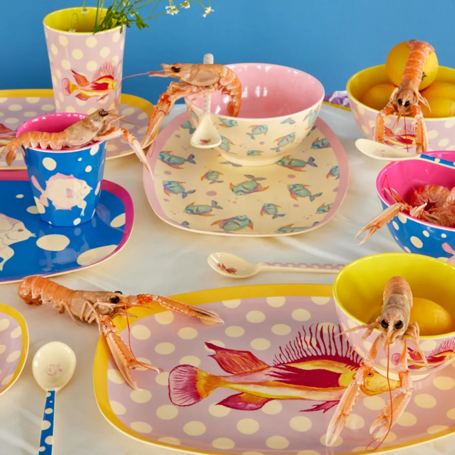 Rice Melamin Becher Fish Blue Two Tone Best