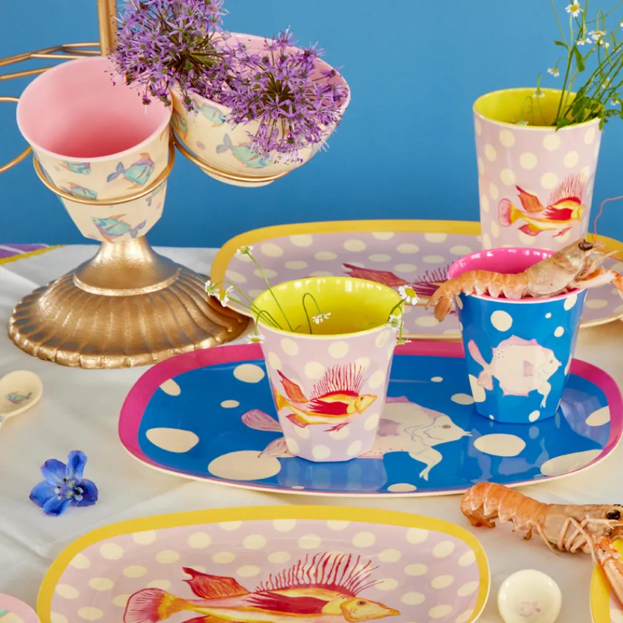 Rice Melamin Becher Fish Blue Two Tone Best
