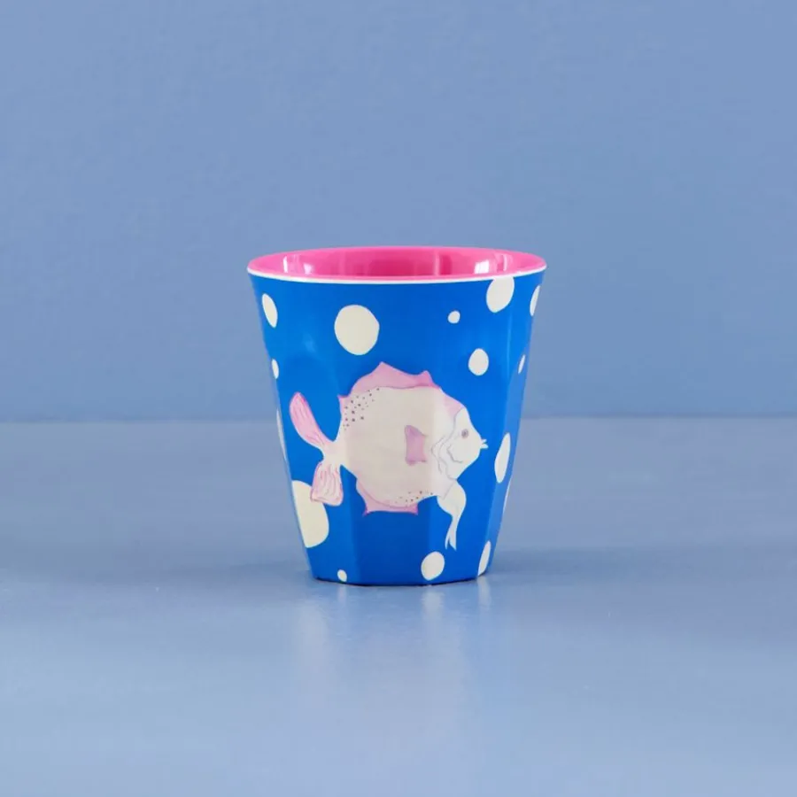 Rice Melamin Becher Fish Blue Two Tone Best