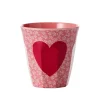 Rice Melamin Becher Two Tone Heart Coral Medium Online