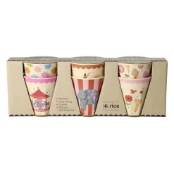 Rice Melamin Kinderbecher Fun Fair Pink 160 ml 6er-Set Sale