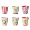 Rice Melamin Kinderbecher Pink Happy Forests 160 ml 6er-Set Fashion