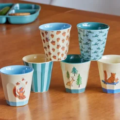 Rice Melamin Kinderbecher Blue Happy Forests 160 ml 6er-Set Outlet