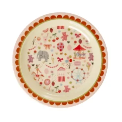 Rice Melamin Kinderteller Fun Fair Pink Discount