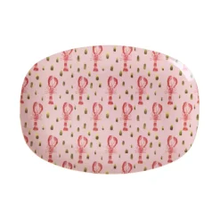 Rice Melamin Kleiner Teller Oval Pink Lobster Fashion