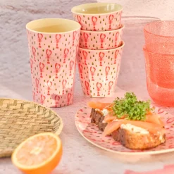 Rice Melamin Kleiner Teller Oval Pink Lobster Fashion