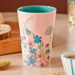 Rice Melamin Lattebecher Flower Collage Soft Pink 400 ml Sale