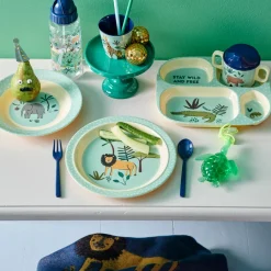 Rice Melamin Schüssel Kids Blue Jungle Animals Fashion
