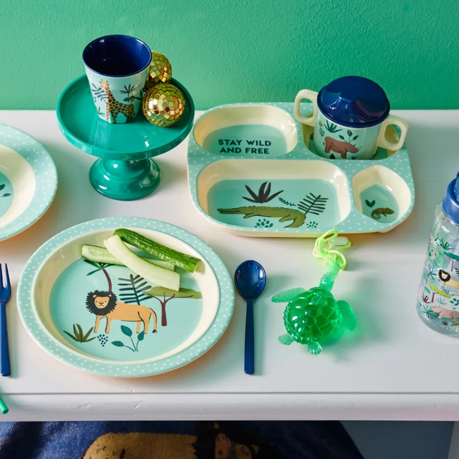 Rice Melamin Schüssel Kids Blue Jungle Animals Fashion