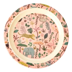 Rice Melamin Teller All Over Jungle Animals Coral Sale