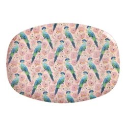 Rice Melamin Teller Oval Exotic Bird Clearance