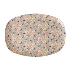 Rice Melamin Teller Oval Small Sandy Flower Online