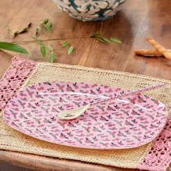 Rice Melamin Teller Oval A Rose is a Rose Discount
