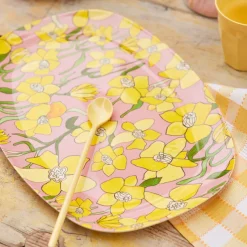 Rice Melamin Teller Oval Daffodils Outlet