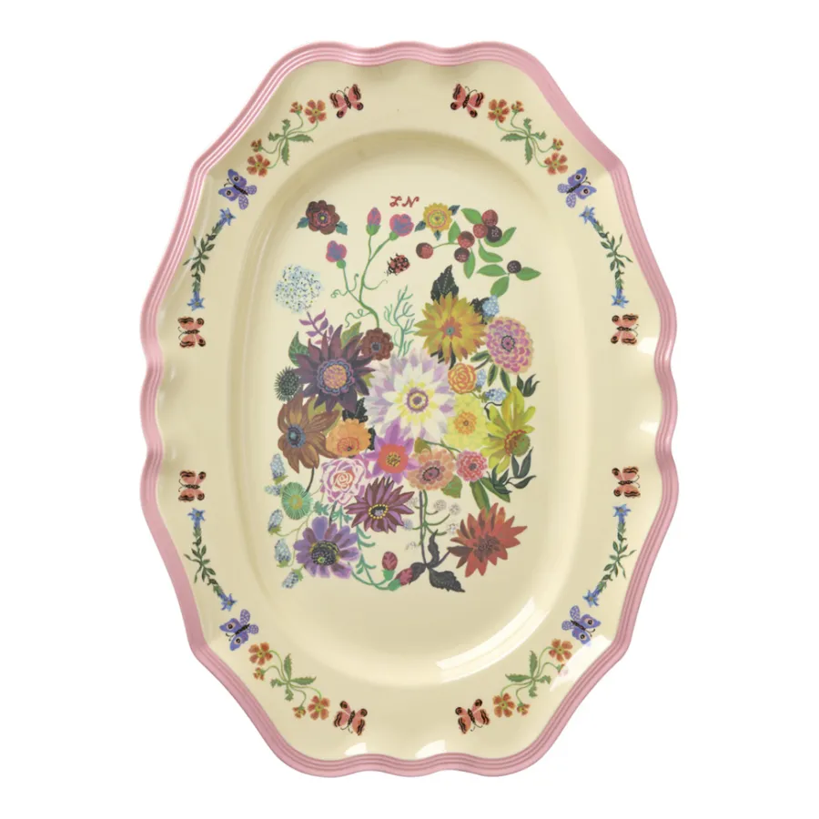Rice Melamin Vintage Servierteller Nathalie Lété Pink 36,5 cm Hot