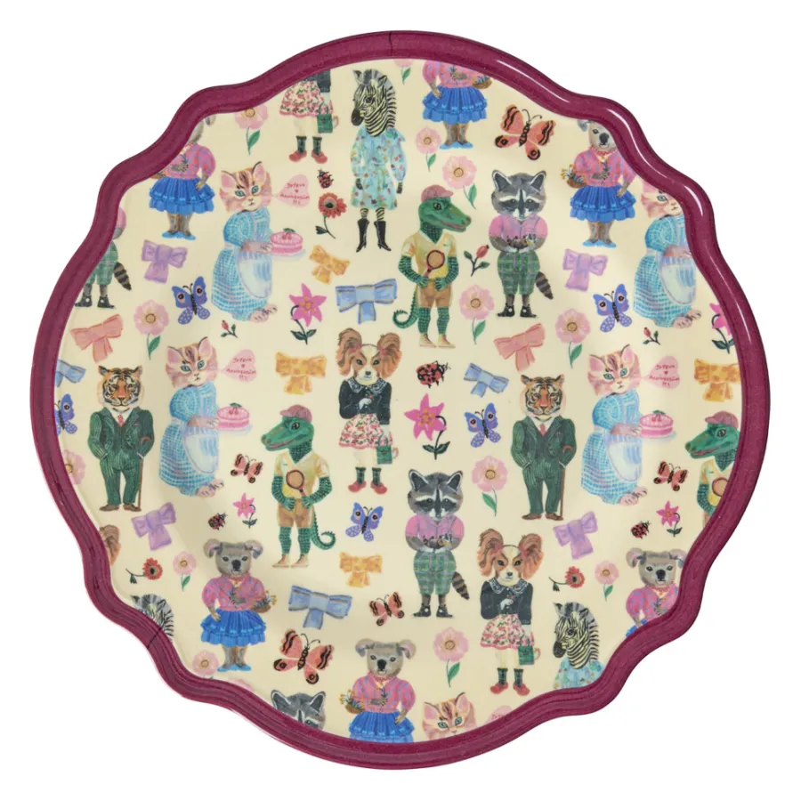Rice Melamin Vintage Speiseteller Nathalie Lété Bordeaux 28 cm Clearance