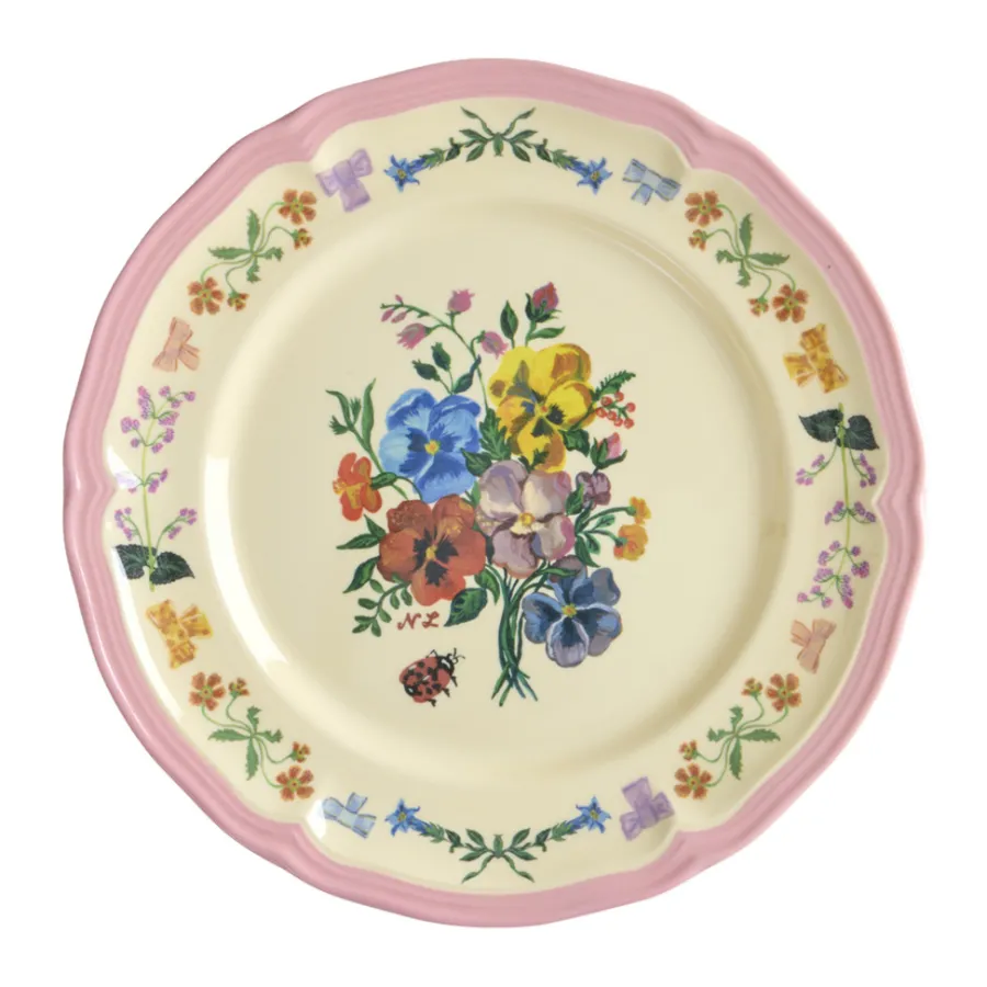 Rice Melamin Vintage Teller Nathalie Lété Pink 20,5 cm Discount