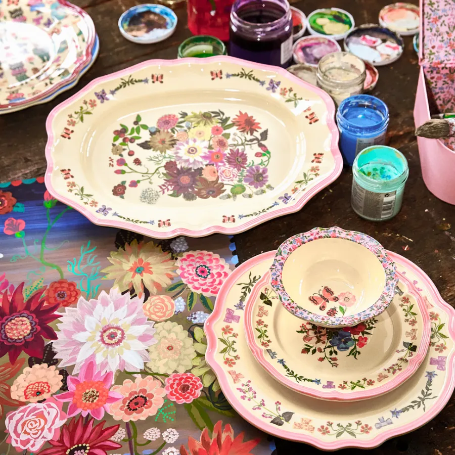 Rice Melamin Vintage Teller Nathalie Lété Pink 20,5 cm Discount