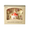 Rice Melamin-Geschirr Baby Geschenkbox Wildlife Pink 4-teilig New