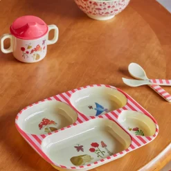 Rice Melamin-Geschirr Baby Geschenkbox Pink Happy Forest 4-teilig Fashion