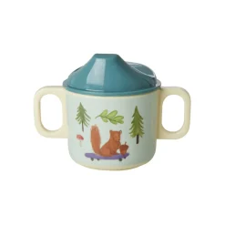 Rice Melamin-Geschirr Baby Geschenkbox Blue Happy Forest 4-teilig New